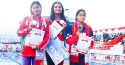 Sapkota scoops four swimming gold medals